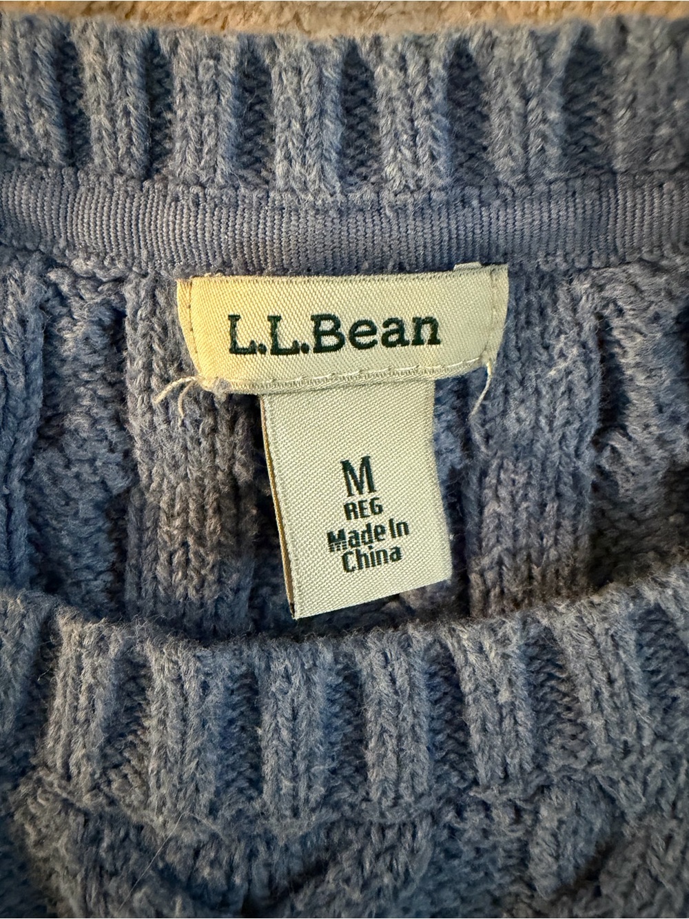 L.L. Bean Women’s Cable Crewneck Sweater - Dusty Blue